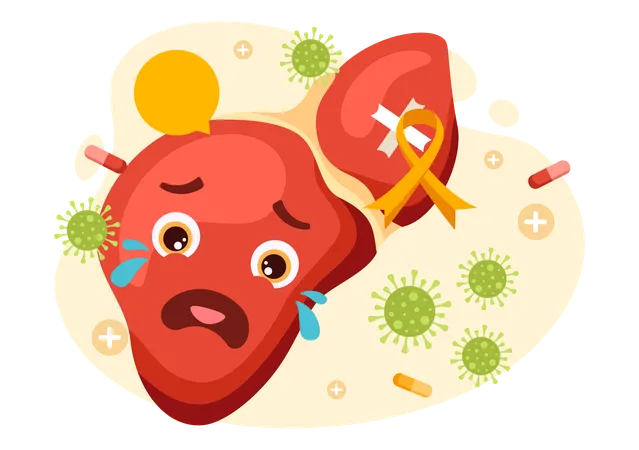 World Hepatitis Day Vector Illustration On 28 July Of Patient Diseased Liver Cancer And Cirrhosis In Healthcare Flat Cartoon Background Design 일러스트레이션