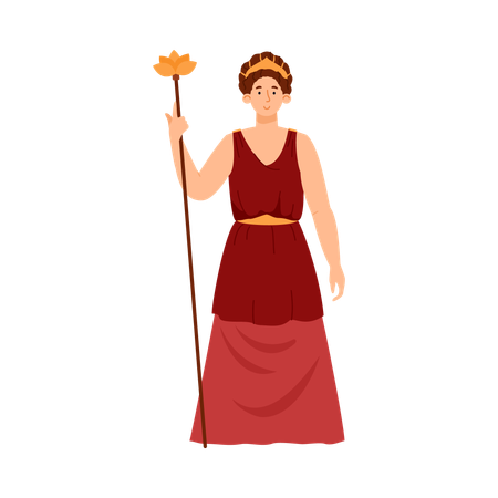Hera juno ancient greek mythology goddess wife of zeus  Illustration