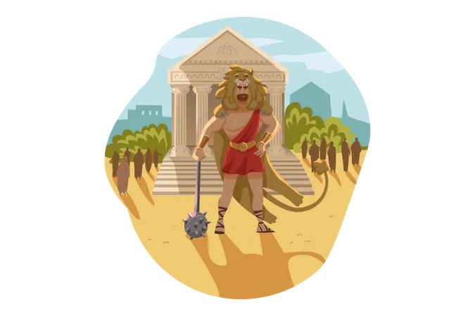 Héraclès, dieu grec  Illustration