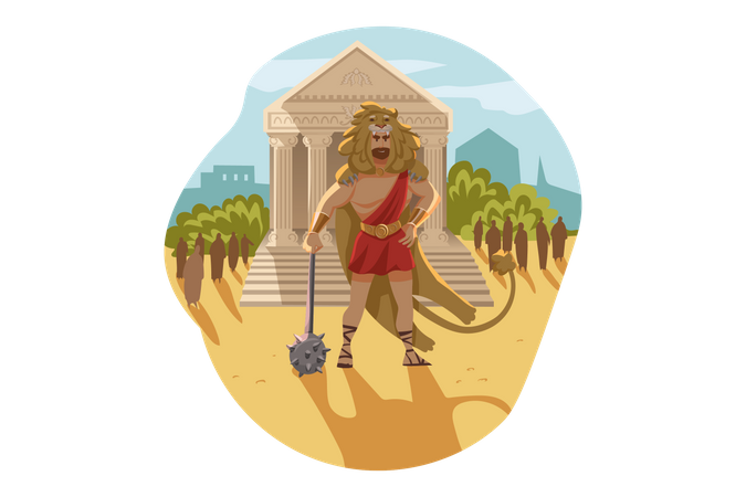 Heracles Greek God  Illustration