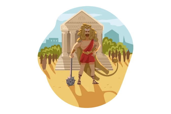 Heracles Greek God  Illustration