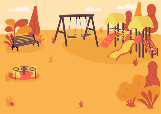 Herbstspielplatz  Illustration