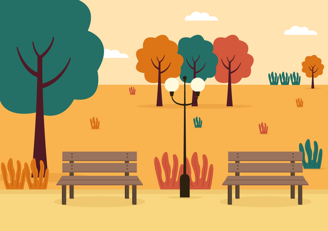 Herbstpark  Illustration