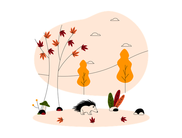 Herbstsaisonpark  Illustration