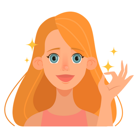 Hermosa chica  Ilustración