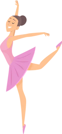 Hermosa mujer haciendo danza ballet  Ilustración