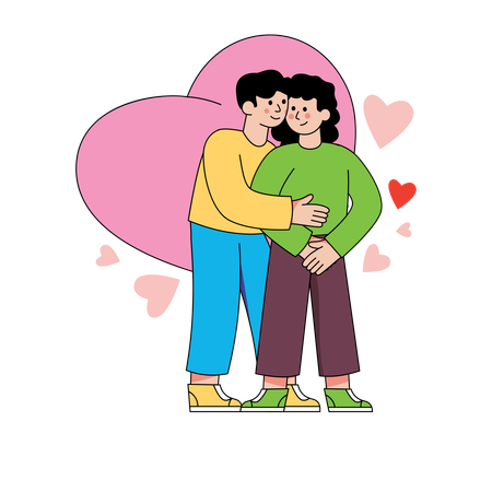 Hermosa pareja celebrando el día de San Valentín  Ilustración