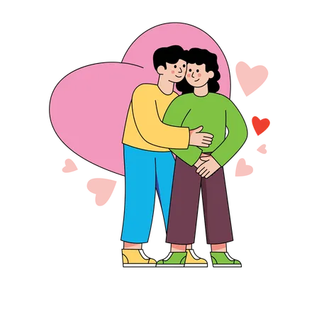 Hermosa pareja celebrando el día de San Valentín  Ilustración