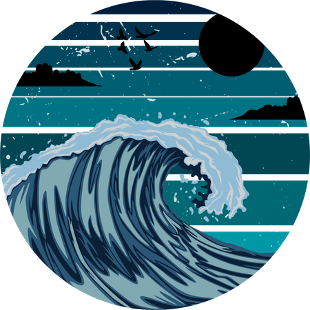 Hermosas olas  Ilustración