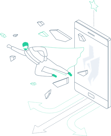 Héroe de negocios  Ilustración