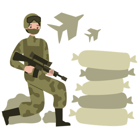 Herói do exército  Ilustração