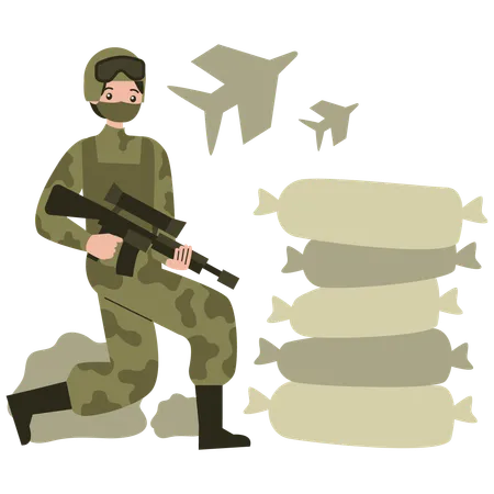Herói do exército  Ilustração