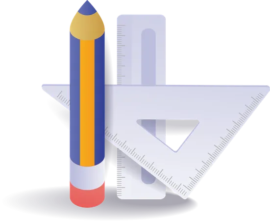 Herramienta de dibujo escolar  Ilustración