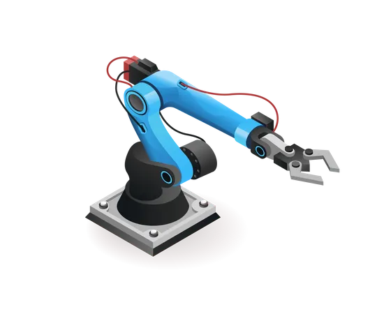 Herramienta tecnológica brazo robótico industrial AI  Ilustración