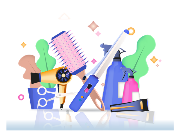 Herramientas de belleza  Ilustración