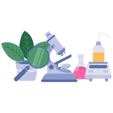 Herramientas de investigación botánica  Ilustración