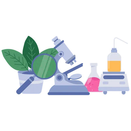 Herramientas de investigación botánica  Ilustración