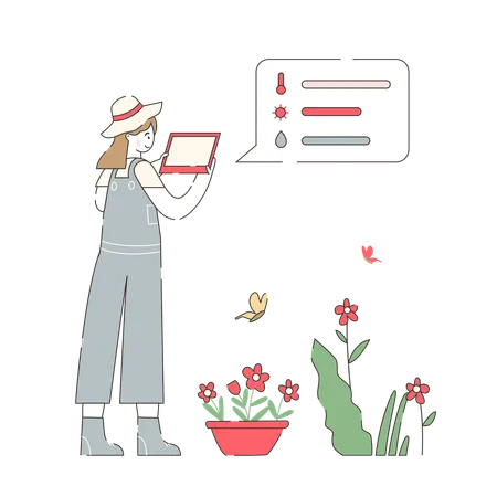 Herramientas tecnológicas para mamás Jardinería  Ilustración