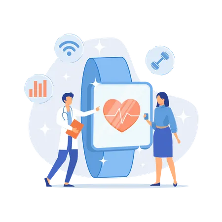 Herzfrequenz auf der Smartwatch  Illustration