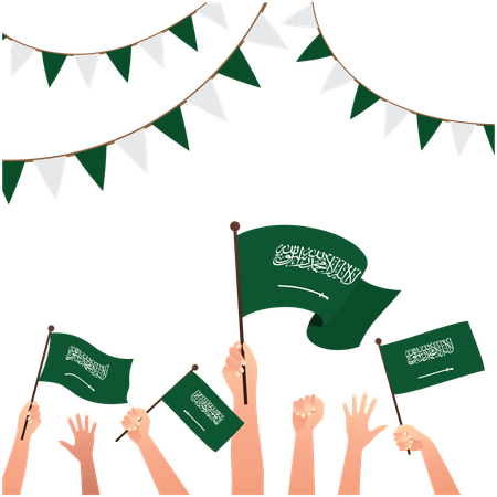 Herzlichen Glückwunsch zum Unabhängigkeitstag in Saudi-Arabien  Illustration