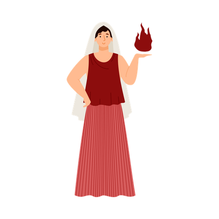 Hestia greek goddess or Vesta in roman mythology  Illustration