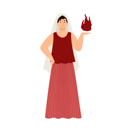 Hestia greek goddess or Vesta in roman mythology  Illustration