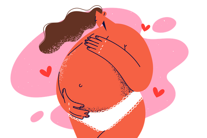 Heureuse femme enceinte  Illustration