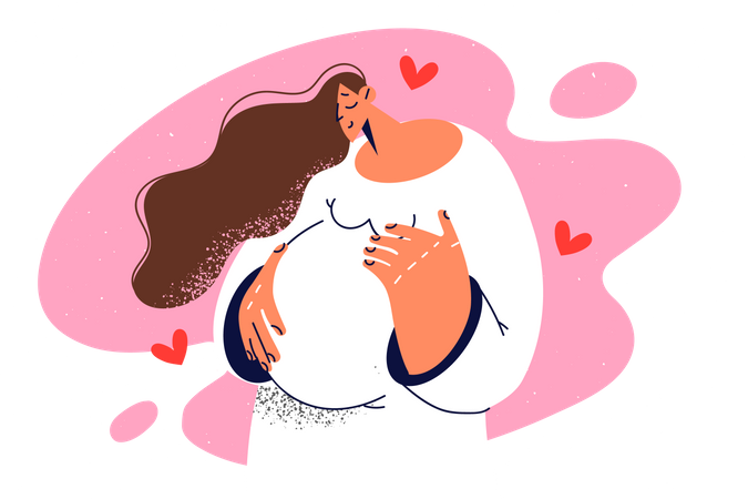 Heureuse femme enceinte  Illustration