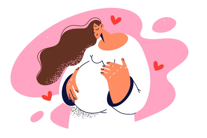 Heureuse femme enceinte  Illustration