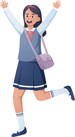 Heureuse étudiante  Illustration