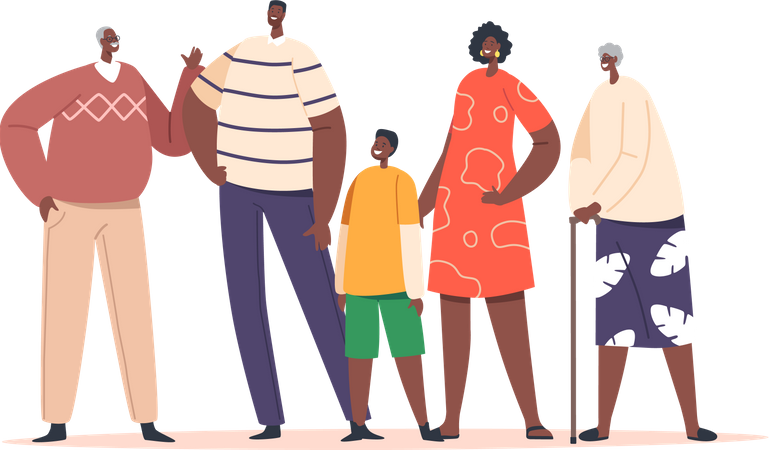 Heureuse famille africaine  Illustration