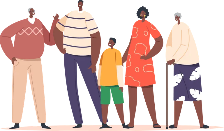 Heureuse famille africaine  Illustration