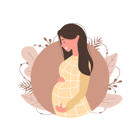 Femme enceinte heureuse  Illustration