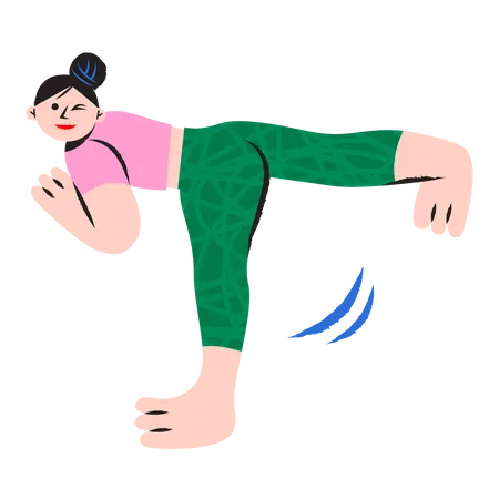 Heureuse femme faisant du yoga  Illustration