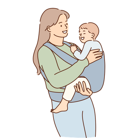 Heureuse mère et fils  Illustration