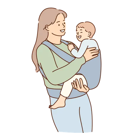 Heureuse mère et fils  Illustration