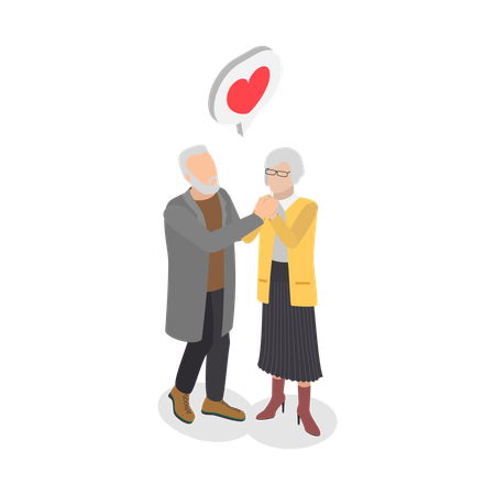 Heureux couple de personnes âgées  Illustration