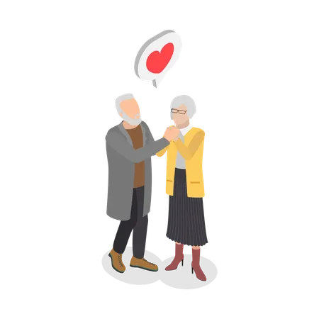 Heureux couple de personnes âgées  Illustration