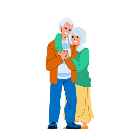 Heureux couple de personnes âgées  Illustration