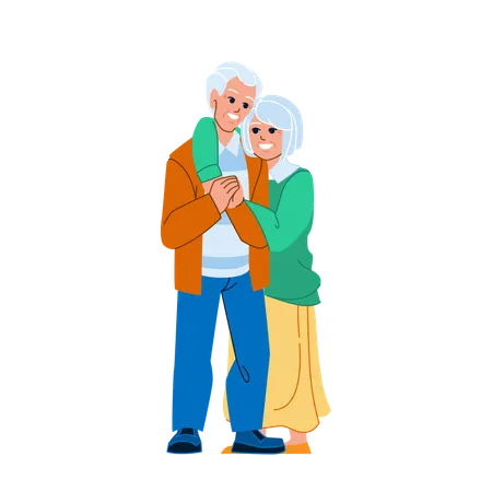 Heureux couple de personnes âgées  Illustration