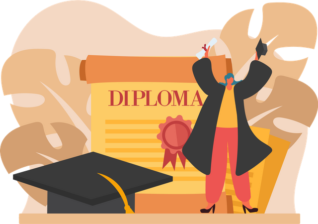 Heureux étudiant diplômé  Illustration