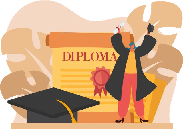 Heureux étudiant diplômé  Illustration