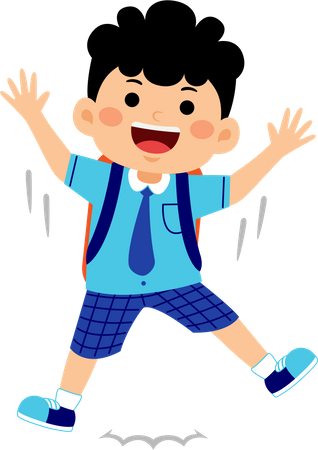 Heureux garçon étudiant  Illustration
