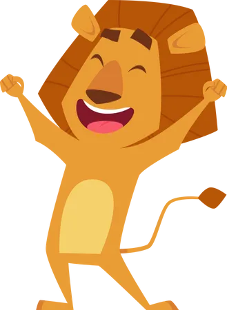 Lion heureux  Illustration