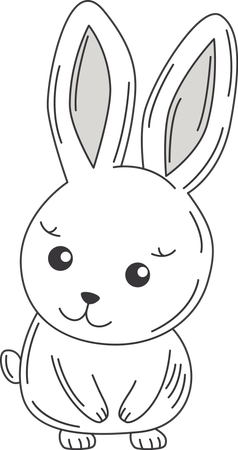 Lapin mignon et heureux  Illustration