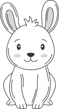 Lapin mignon et heureux  Illustration