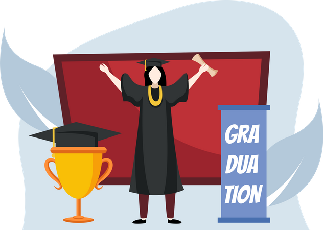 Heureux étudiant diplômé  Illustration