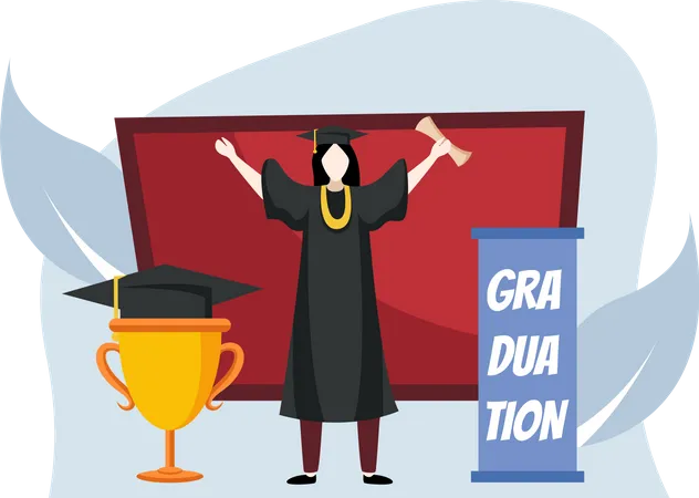 Heureux étudiant diplômé  Illustration