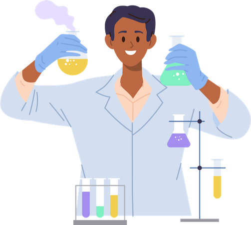 Travailleur de laboratoire heureux  Illustration