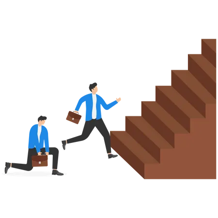 Cartoon Business Professional Falls Down On Stairs Vector Illustration On Hidden Dangers In Workplace And Office Safety Concept Illustration